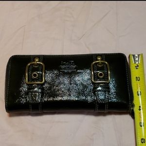 Coach Patent Leather Wallet with Zip Around Closure